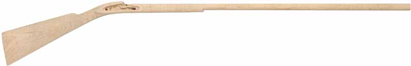 Stock, Classic Tennessee, pre-inlet large Siler lock,
13/16" octagon, 42" barrel, semi-fancy maple Stock, Classic Tennessee, pre-inlet large Siler lock,
13/16" octagon, 42" barrel, semi-fancy maple